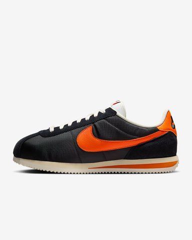 Оригінальні чоловічі кросівки Nike Cortez Textile "Black/Sail/Muslin/Safety Orange" (HF0263-003) HF0263-003 фото