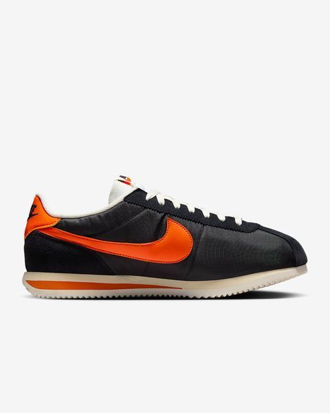 Оригінальні чоловічі кросівки Nike Cortez Textile "Black/Sail/Muslin/Safety Orange" (HF0263-003) HF0263-003 фото
