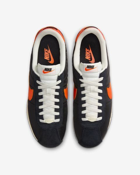 Оригінальні чоловічі кросівки Nike Cortez Textile "Black/Sail/Muslin/Safety Orange" (HF0263-003) HF0263-003 фото
