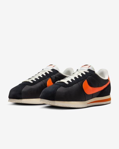 Оригінальні чоловічі кросівки Nike Cortez Textile "Black/Sail/Muslin/Safety Orange" (HF0263-003) HF0263-003 фото