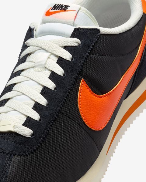 Оригінальні чоловічі кросівки Nike Cortez Textile "Black/Sail/Muslin/Safety Orange" (HF0263-003) HF0263-003 фото