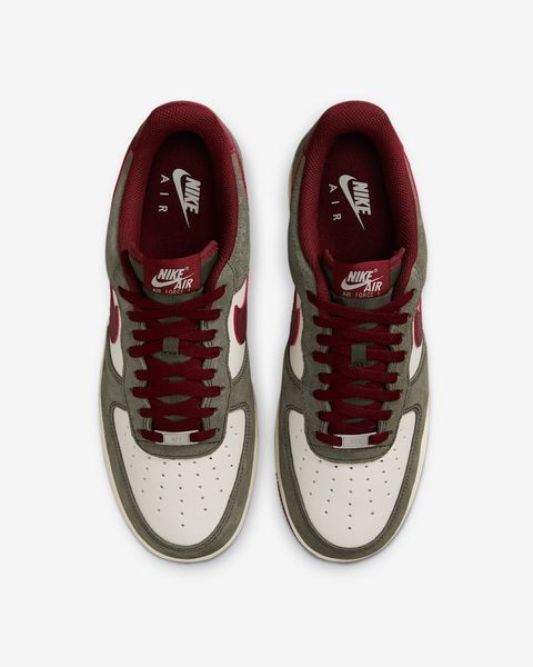 Оригінальні чоловічі кросівки Nike Air Force 1 Low '07 LV8 "Cargo Khaki/Pale Ivory/Dark Team Red" (FQ8714-302) FQ8714-302 фото