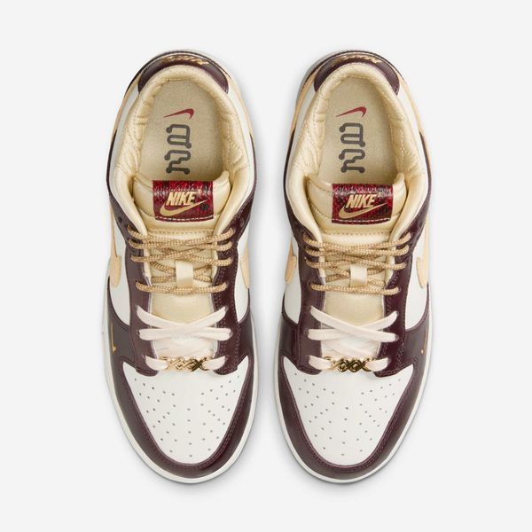 Оригинальные женские кроссовки Nike Wmns Nike Dunk Low LX "Sail/Sail/Burgundy Crush/Team Gold" (HV5991-171) HV5991-171 фото