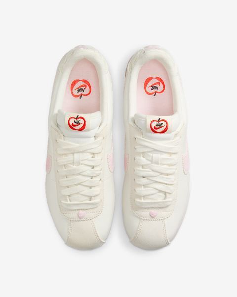 Оригінальні жіночі кросівки Nike Wmns Cortez Leather Valentine's Day "Sail/College Grey/Pink Foam" (HV6012-161) HV6012-161 фото