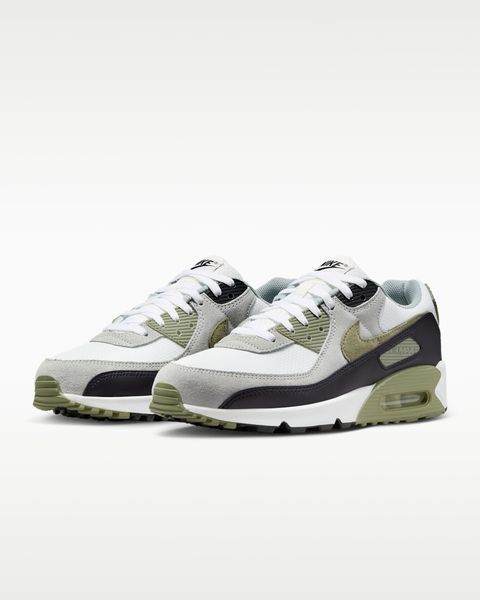 Оригінальні чоловічі кросівки Nike Air Max 90 "Summit White / Light Pumice / Black / Silver Sage" (DM0029-121) DM0029-121 фото