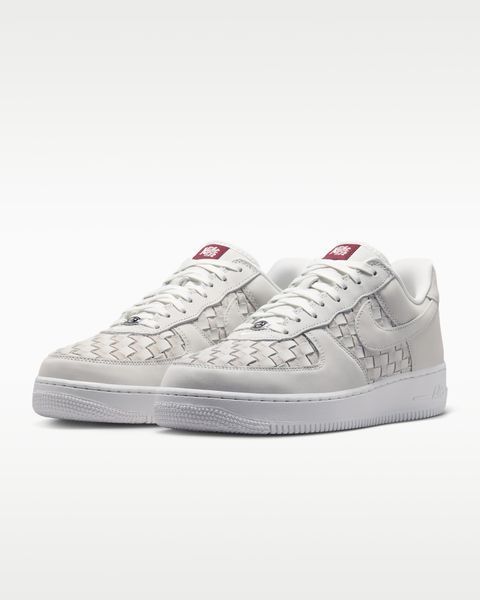 Оригінальні чоловічі кросівки Nike Air Force 1 Low Retro Premium "Summit White/Team Red/Metallic Silver" (IM5755-101) IM5755-101 фото