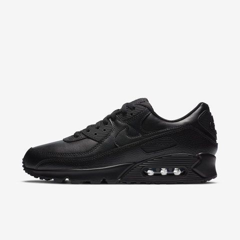 Оригінальні чоловічі кросівки Nike Air Max 90 Leather "Triple Black" (CZ5594-001) CZ5594-001 фото