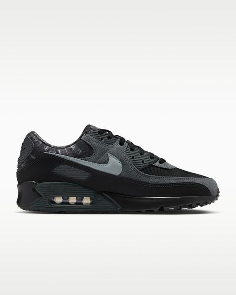Оригінальні чоловічі кросівки Nike Air Max 90 "Black/Dark Smoke Grey/Metallic Cool Grey" (IQ0300-001) IQ0300-001 фото
