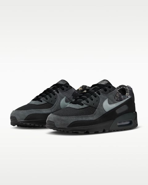 Оригінальні чоловічі кросівки Nike Air Max 90 "Black/Dark Smoke Grey/Metallic Cool Grey" (IQ0300-001) IQ0300-001 фото