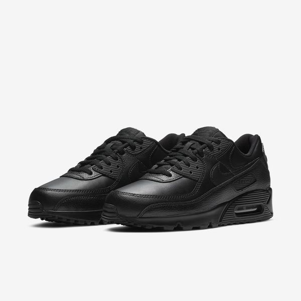 Оригінальні чоловічі кросівки Nike Air Max 90 Leather "Triple Black" (CZ5594-001) CZ5594-001 фото