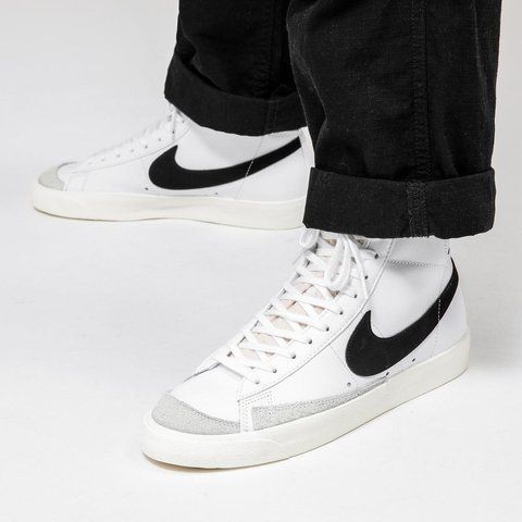 Оригинальные мужские кроссовки Nike Blazer Mid '77 Vintage White Black (BQ6806-100) BQ6806-100 фото