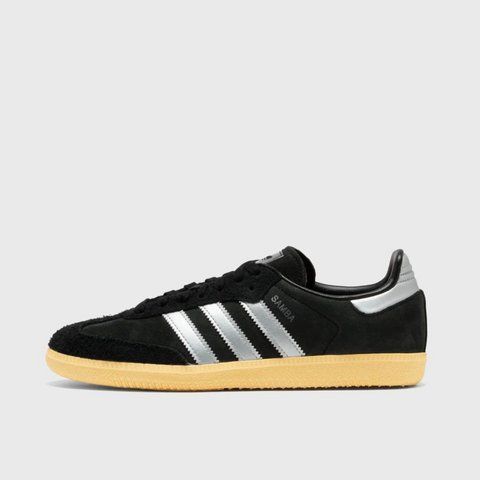 Оригінальні жіночі кросівки adidas Samba OG "Core black / Matte silver / Almost yellow" (IE8128) IE8128 фото