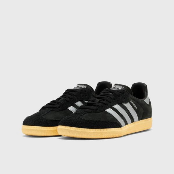 Оригинальные женские кроссовки adidas Samba OG "Core black / Matte silver / Almost yellow" (IE8128) IE8128 фото
