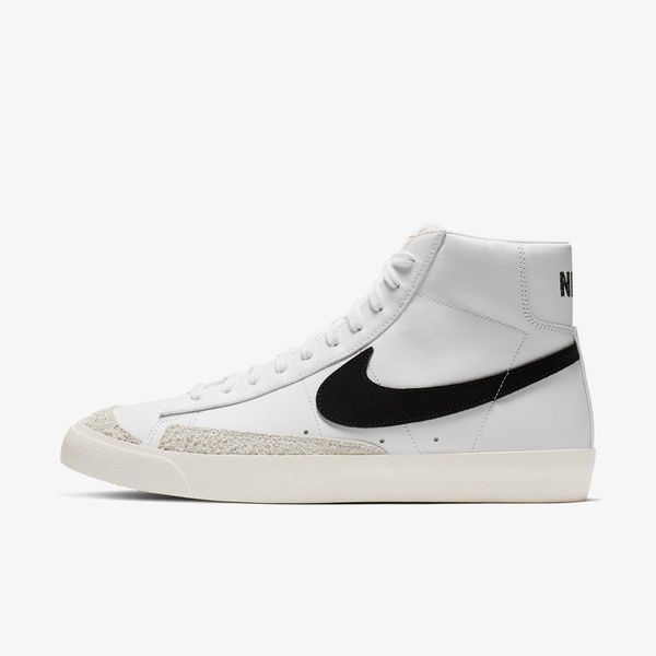 Оригінальні чоловічі кросівки Nike Blazer Mid '77 Vintage White Black (BQ6806-100) BQ6806-100 фото