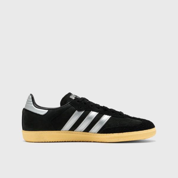 Оригинальные женские кроссовки adidas Samba OG "Core black / Matte silver / Almost yellow" (IE8128) IE8128 фото