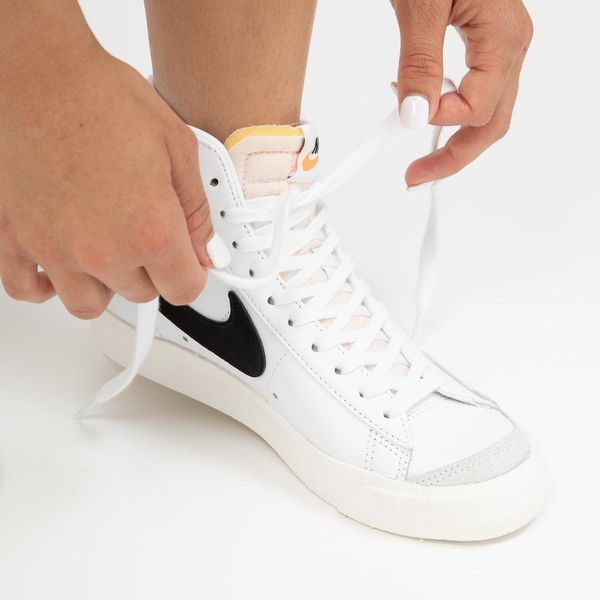 Оригінальні жіночі кросівки Nike Wmns Blazer Mid 77 Leather "White / Black" (CZ1055-100) CZ1055-100 фото
