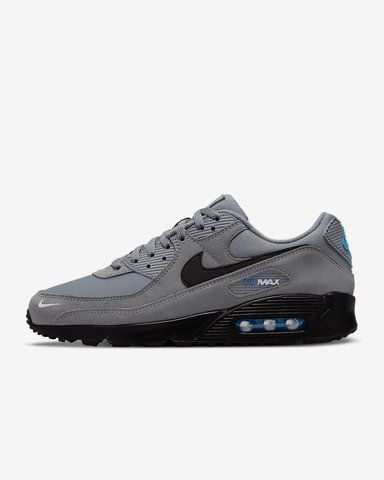 Оригинальные мужские кроссовки Nike Air Max 90 "Grey / Light Photo Blue / Metallic Silver / Black" (DO6706-002) DO6706-002 фото
