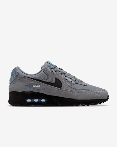 Оригінальні чоловічі кросівки Nike Air Max 90 "Grey / Light Photo Blue / Metallic Silver / Black" (DO6706-002) DO6706-002 фото