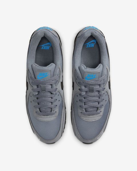 Оригінальні чоловічі кросівки Nike Air Max 90 "Grey / Light Photo Blue / Metallic Silver / Black" (DO6706-002) DO6706-002 фото