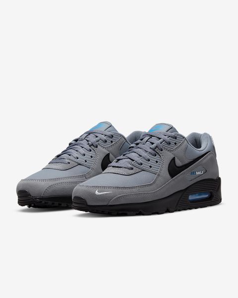 Оригінальні чоловічі кросівки Nike Air Max 90 "Grey / Light Photo Blue / Metallic Silver / Black" (DO6706-002) DO6706-002 фото