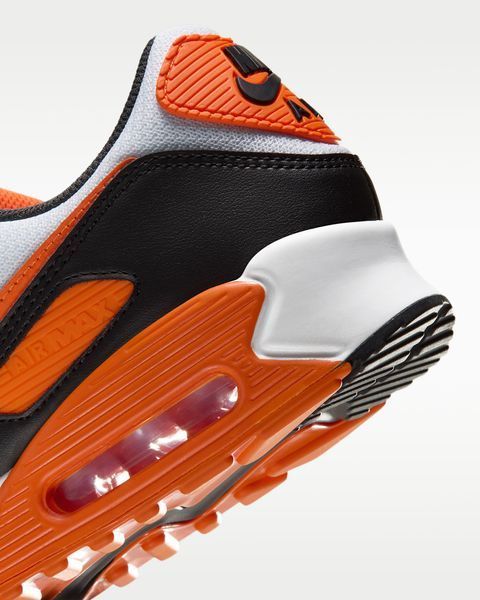 Оригінальні чоловічі кросівки Nike Air Max 90 "White/Black/Dark Smoke Grey/Safety Orange" (JA1015-100) JA1015-100 фото