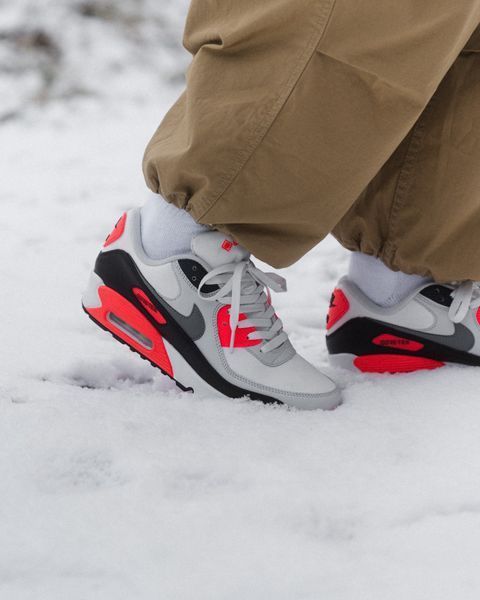 Оригинальные мужские кроссовки Nike Air Max 90 Gore-Tex "Summit White/Bright Crimson/Cool Grey" (FD5810-101) FD5810-101 фото