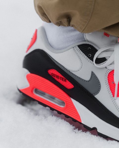 Оригинальные мужские кроссовки Nike Air Max 90 Gore-Tex "Summit White/Bright Crimson/Cool Grey" (FD5810-101) FD5810-101 фото
