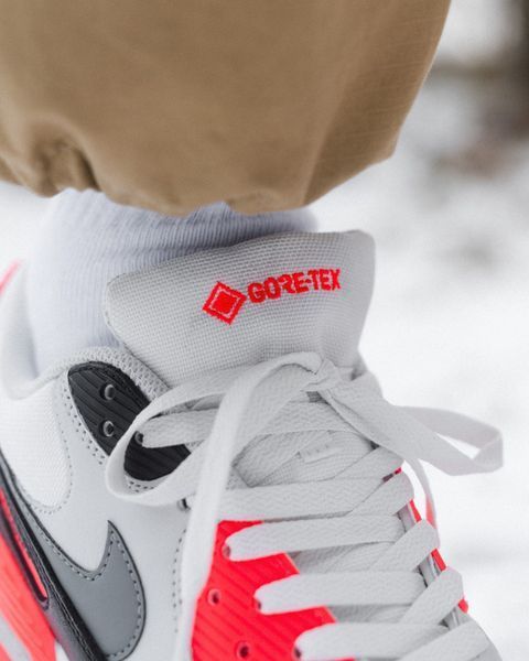Оригинальные мужские кроссовки Nike Air Max 90 Gore-Tex "Summit White/Bright Crimson/Cool Grey" (FD5810-101) FD5810-101 фото