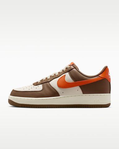 Оригинальные мужские кроссовки Nike Air Force 1 '07 "Mosswood Brown/Coconut Milk/Campfire Orange" (IO7545-221) IO7545-221 фото