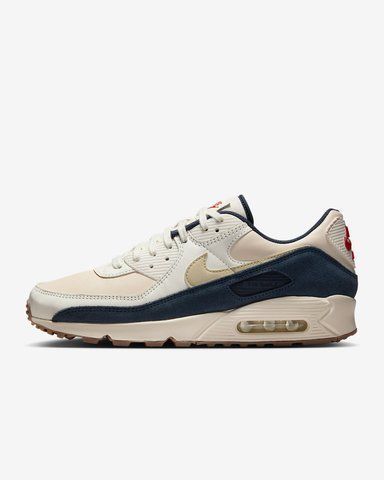 Оригинальные мужские кроссовки Nike Air Max 90 Premium "Pale Ivory/Thunder Blue/Sail/Light Khaki" (IH4379-110) IH4379-110 фото
