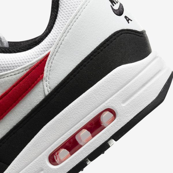 Оригинальные мужские кроссовки Nike Air Max 1 "White / Pure Platinum / Black / University Red" (FD9082-101) FD9082-101 фото