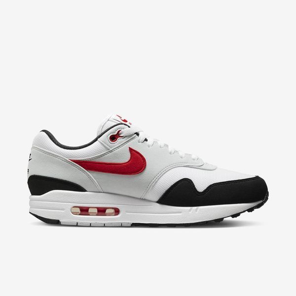 Оригінальні чоловічі кросівки Nike Air Max 1 "White / Pure Platinum / Black / University Red" (FD9082-101) FD9082-101 фото