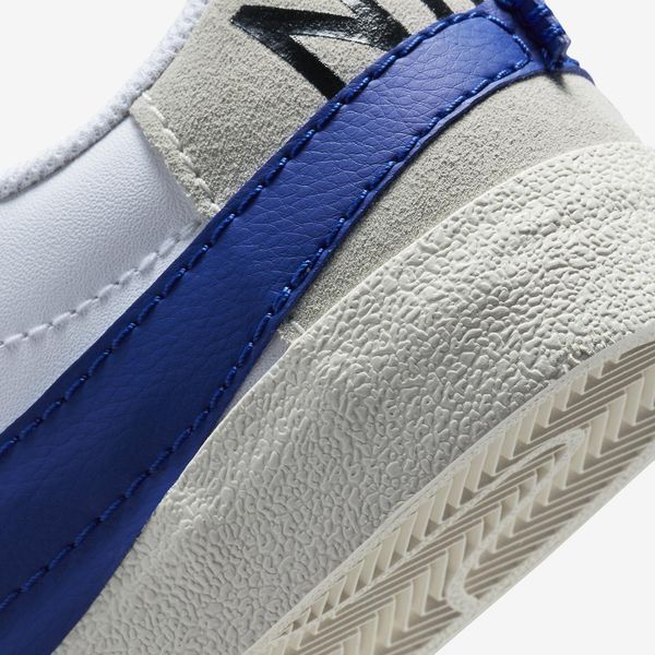 Оригінальні чоловічі кросівки Nike Blazer Low '77 Leather Jumbo "White / Old Royal / Light Bone" (DQ8768-100) DQ8768-100 фото
