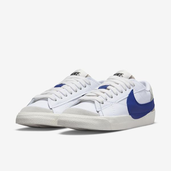 Оригінальні чоловічі кросівки Nike Blazer Low '77 Leather Jumbo "White / Old Royal / Light Bone" (DQ8768-100) DQ8768-100 фото