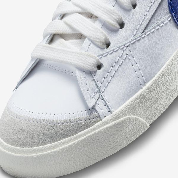 Оригінальні чоловічі кросівки Nike Blazer Low '77 Leather Jumbo "White / Old Royal / Light Bone" (DQ8768-100) DQ8768-100 фото