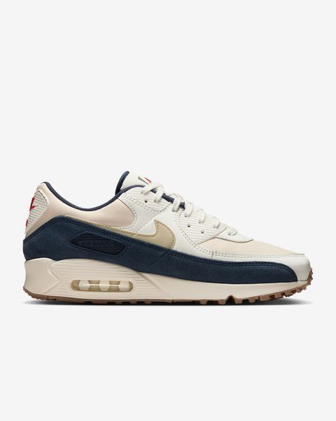 Оригінальні чоловічі кросівки Nike Air Max 90 Premium "Pale Ivory/Thunder Blue/Sail/Light Khaki" (IH4379-110) IH4379-110 фото
