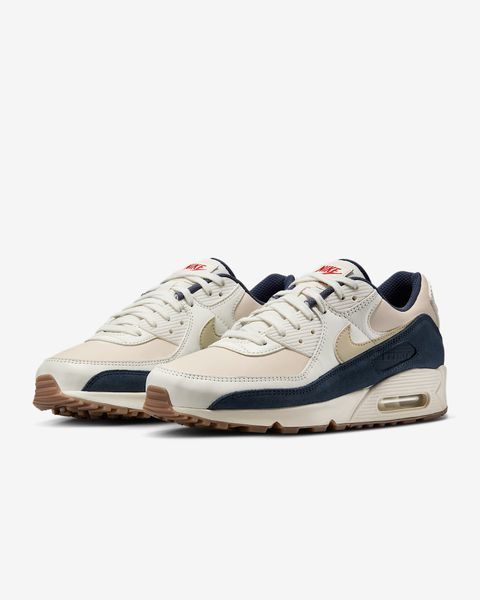 Оригінальні чоловічі кросівки Nike Air Max 90 Premium "Pale Ivory/Thunder Blue/Sail/Light Khaki" (IH4379-110) IH4379-110 фото